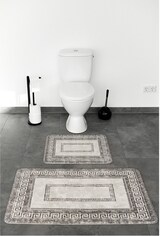 thumbnail of Almina Exclusive 2 Teiliges Bademattenset mit Muster Grau/Braun