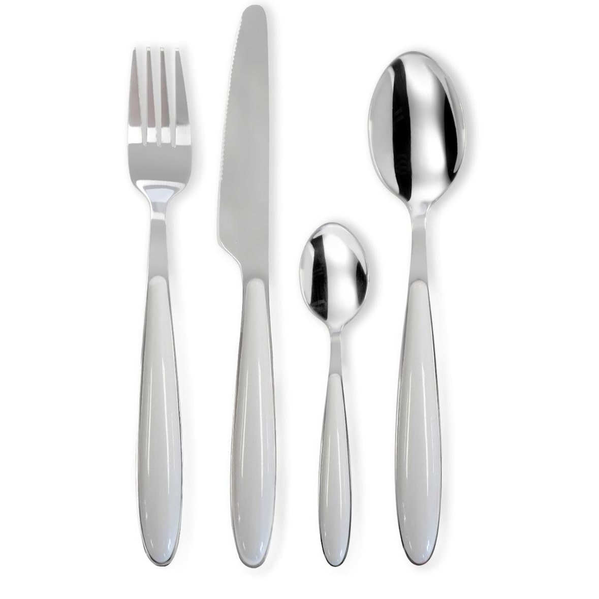 Pradel Kleurrijke set van 20 witte bestekken, 18/0-1,5 mm roestvrij staal