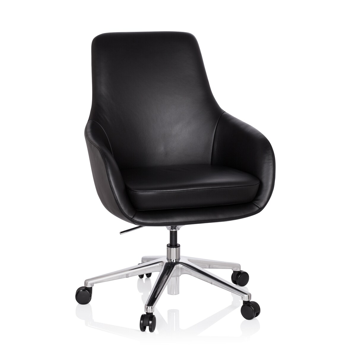 Directiestoel BARENO Leder zwart hjh OFFICE