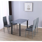 thumbnail of Mesa de Cristal Templado + 4 Sillas Polipiel. Comedor o Cocina, Negro