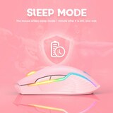 thumbnail of Souris Sans Fil Ergonomique Avec Éclairage RGB Et Longue Autonomie Rose YONIS
