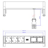 thumbnail of BACHMANN DESK2 3x Schutzkontakt 2x ABD GST18 Inox