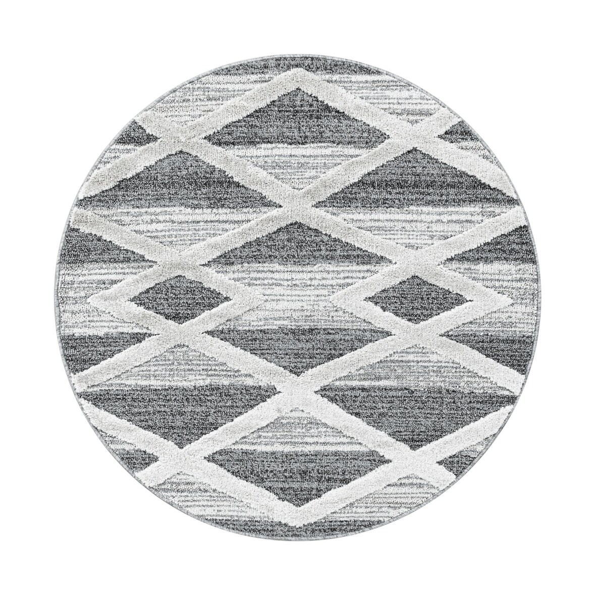 Carpetsale24 Teppich Rund 200 cm Grau, Hochflor Wohnzimmer Teppich, Weich & Flauschig, Skandinavisch Boho Stil, Langflor Shaggy, Boho Design