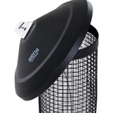 thumbnail of Futterspender 22 cm, Gehäuse und Dach aus Stahl pulverbeschichtet in black matt, Aufhänger aus Stahl pulverbeschichtet in silber