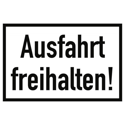 Schild Ausfahrt freihalten Alu 20 x 30 cm (Parkverbot, Halteverbot) wetterfest