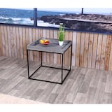 thumbnail of Mesa auxiliar HWC-K71, mesa de centro mesa de centro, madera de paulownia certificada MVG metal 60x60x60cm ~ gris oscuro