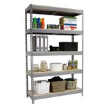 thumbnail of Schwerlastregal, 3000x1200x750 mm, 600 kg Biegetragfähigkeit pro Boden, 5 Holzböden, Garagenregal, Grau/Holz - Simonforte