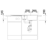 thumbnail of Blanco Silgranit Spülbecken mit Restebecken und Abtropffläche, Metra 6 S, schwarz 1000 x 500 mm