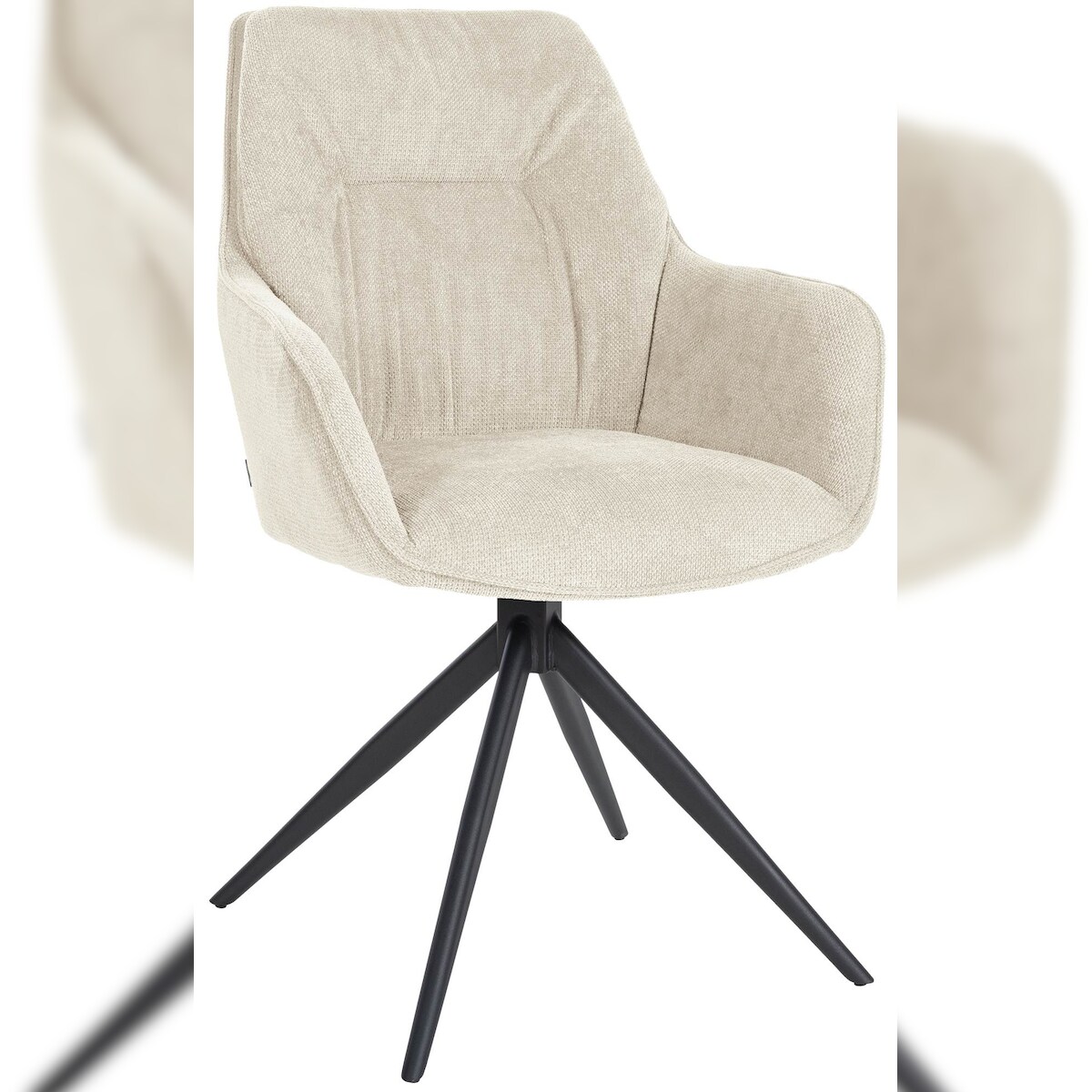 Proregal CHEFGASTRO Esszimmerstuhl PORTO ALEGRE Stoff HxBxT 91x58x62cm Metall Creme Küchenstuhl