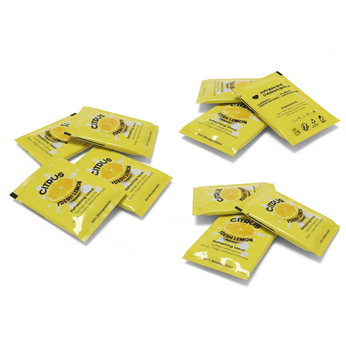 HOSTELBIO Toallitas refrescantes aroma "Limón" 15x18 | 1000 uds
