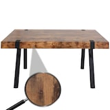 thumbnail of Table à manger HWC-L54, Table de cuisine Table de salle à manger, métal industriel 150x90cm ~ chêne sauvage foncé