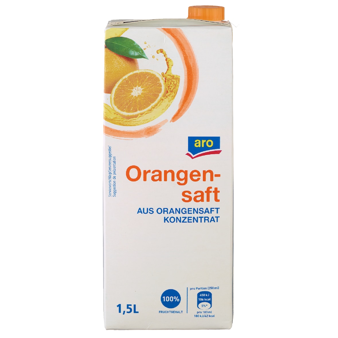 aro Orangensaft 100 % Fruchtgehalt 8 x 1,5 l (12 l)