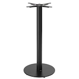 thumbnail of Table haute ronde 60 cm pied noir et revêtement bois clair