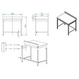 thumbnail of Roestvrij stalen werktafel Easy + steun 80 x 70 x 85 cm + staander