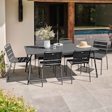thumbnail of Ensemble table de terrasse et 6 chaises en métal anthracite