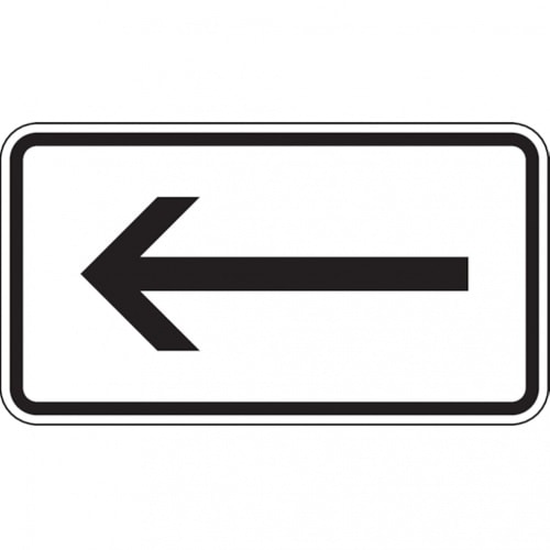 Schild Verkehrszusatzzeichen, Pfeil linksweisend, Z - 420x231x2 mm Aluminium 2 mm, RA1