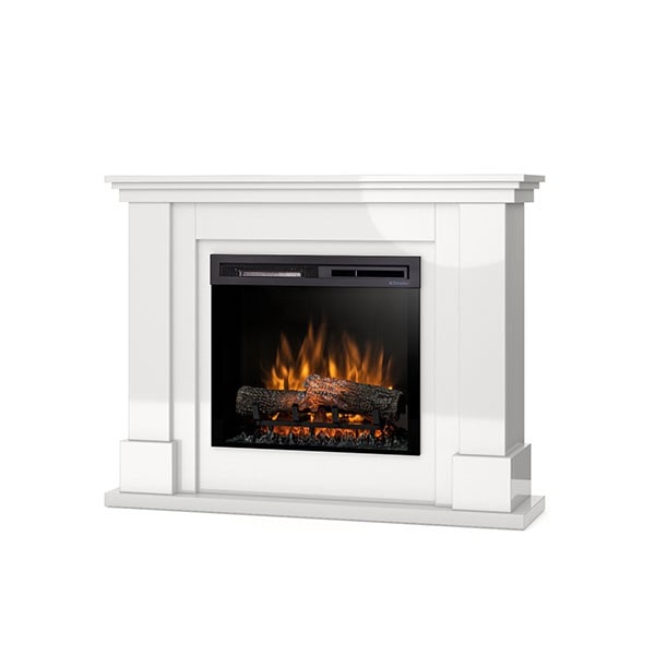 LUENA - Lareira elétrica autônoma com aquecimento de piso LED - 23' - Branco alto brilho - 110 x 89,7 x 30