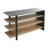 thumbnail of Regal HWC-L75, Wohnregal Bücherregal Schuhregal Sideboard, Massiv-Holz Industrial 72x119x40cm MVG natur mit Metall-Optik