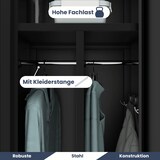 thumbnail of Umkleideschrank Spind WIEN - 2 Abteile, Etikettenhalter | Umkleidespind Metall Schließfachschrank Garderobenspind, 180x80x50cm Schwarz