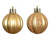 thumbnail of 24 Weihnachtskugeln Kunststoff 4cm bruchsicher geriffelte Christbaumkugeln Rillen Weihnachtsbaumkugeln Christbaumschmuck Weihnachtsbaumschmuck Gold