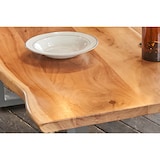 thumbnail of KAWOLA Mesa de comedor LORE 180x90cm maciza con base de arbol plata