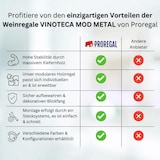 thumbnail of PROREGAL Modulares Weinregal VINOTECA MOD METAL | HxBxT 12,5x72,5x24,5cm | 7x1 Flaschen | Massives Kiefernholz | Braun geölt | Flaschenregal