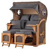 thumbnail of Strandkorb - bene living - Ammersee Teak Bullauge - PE grau - Modell 500 - Zweisitzer inkl. Liftersystem