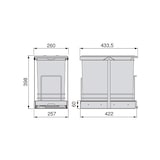 thumbnail of Emuca 8133623 Poubelle De Recyclage Recycle Pour Cuisine, 24 L, Fixation Au Fond Et Extraction Manuelle Automatique, Plastique