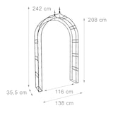 thumbnail of Relaxdays Rosenbogen mit Spitze, HxBxT:242x138x35,5cm, Metall, Rankhilfe für Kletterrosen/Clematis, schwarz