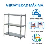 thumbnail of SimonRack Metallregal, 900x1100x400 mm, 3 Ebenen, Metallboden, 200 kg Biegepunkt, Verzinkt - Simonclick