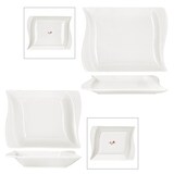 thumbnail of 12tlg Tafelservice Ivory Porzellan 6 Personen Speiseteller Suppenteller 300ml