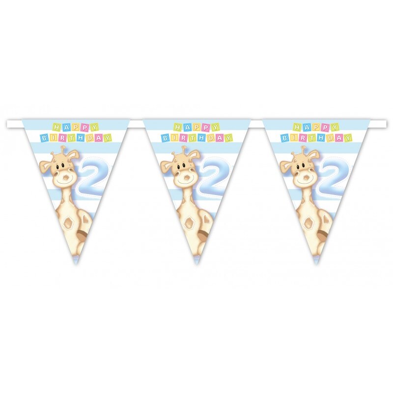 2. Geburtstag Giraffe Junge Wimpelkette