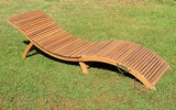 thumbnail of Tarrington House Sonnenliege Bukisi, Akazienholz,  60 x 185 x 54 cm, zusammenklappbar, mit Auflage, braun / grau