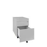 thumbnail of Lüllmann® Rollcontainer, Seitengriffleiste, 2 Schubladen, Utensilienauszug, 620 x 400 x 590 mm, lichtgrau