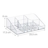 thumbnail of Relaxdays Make Up Organizer, 2er Set, 14 Fächer, Nagellack, Lippenstfit, Kunststoff, Kosmetikorganizer, transparent