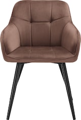thumbnail of tectake Stuhl Marilyn, Samtoptik, gesteppt - 4er Set braun/schwarz