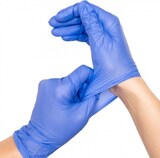 thumbnail of Nitril-Handschuhe puderfrei, blau, 1.000 Stk., unsteril, mit Rollrand, hoch-elastisch, EN 455-2:2015, EN 455-3:2015