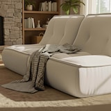 thumbnail of Juego de 2 sillones de tela, 160 x 90 x 70 cm, color crudo