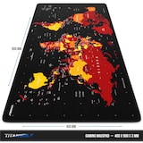thumbnail of Titanwolf Gaming Mauspad XXL, glattes Stoffgewebe, Speed Mousepad 900 x 400mm große Fläche, Weltkarte rot