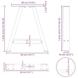 thumbnail of vidaXL Couchtischbeine A-Form 2 Stk. 50x(42-43) cm Stahl