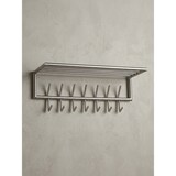 thumbnail of Wandgarderobe Metall Silber 74,5x29x30 cm Flurgarderobe mit Ablage, Design Hakenleiste Wandpaneel Stahl, Garderobe Wand mit Hutablage,