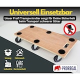 thumbnail of PROREGAL Mega Deal 8x Profi Transportroller mit 6 Rollen | HxBxT 11x30x68cm | Traglast 300kg | Sperrholzplatte | Braun | Möbelroller Rollbrett