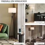 thumbnail of Stehlampe Standleuchte E27 Schwarz 37x37x152 cm mit Stativdesign 3 m Kabel Pedalschalter Stahlrahmen und klassischem Lampenschirm