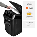 thumbnail of Destructora trituradora Automática Fellowes 200M, 3-5 usuarios, destruye hasta 200 hojas en microcorte de 2x14mm, DIN P-5, papelera 32L/400 hojas