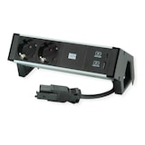 thumbnail of BACHMANN DESK2 ALU BLACK 2xSchutzkt.USB, USB Charger 22W A&C 0,2m GST18