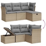 thumbnail of vidaXL 4-tlg. Garten-Sofagarnitur mit Kissen Beigemischung Poly Rattan