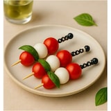 thumbnail of MONOUSO - Fingerfood Spießee Verziert Weiß und Schwarz 9cm (100 Stück)