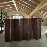 thumbnail of Relaxdays Paravent Raumteiler, HxB: 170x320 cm, faltbarer Raumtrenner, 8-teiliger Sichtschutz, Holz & Papierseil, braun