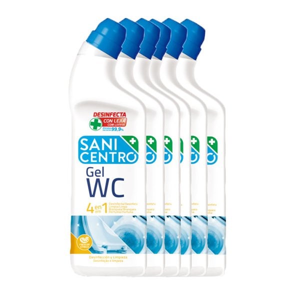 Gel antical para WC 4 en 1 de Sanicentro 1L. Caja 12 uds