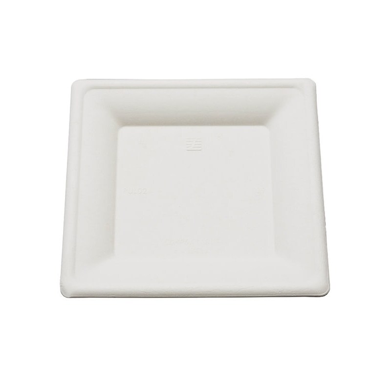 1000x Teller, quadratisch, Bagasse, 200x200mm